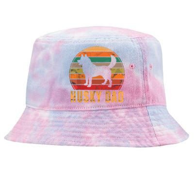 Retro Husky Dad Gift Dog Owner Pet Siberian Huskies Father Tie-Dyed Bucket Hat