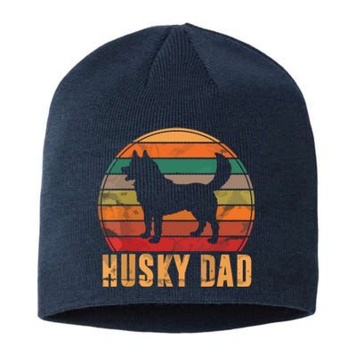 Retro Husky Dad Gift Dog Owner Pet Siberian Huskies Father Sustainable Beanie