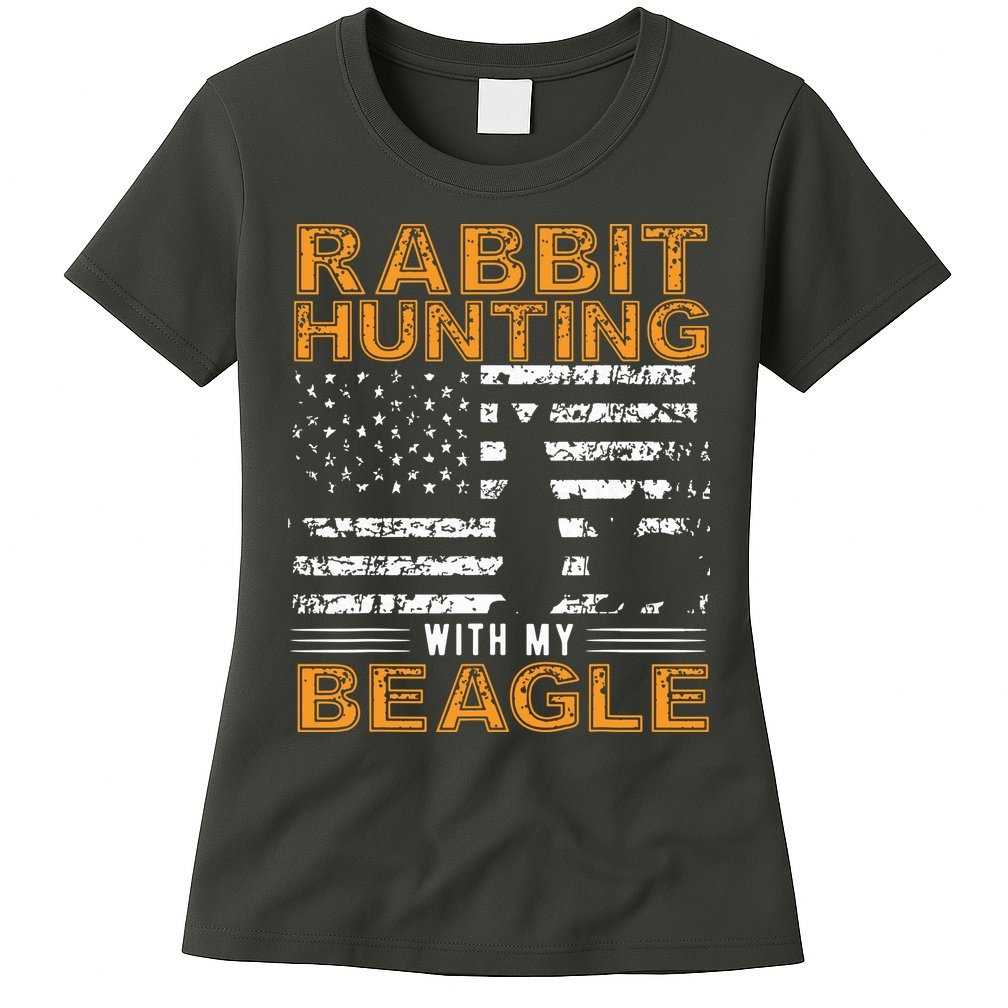 Rabbit Hunting Dog Beagle Hunter Hunting Dog Beagles Womens T-Shirt