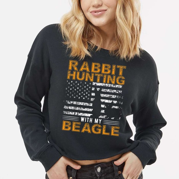 Rabbit Hunting Dog Beagle Hunter Hunting Dog Beagles Cropped Pullover Crew