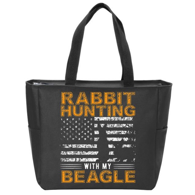 Rabbit Hunting Dog Beagle Hunter Hunting Dog Beagles Zip Tote Bag