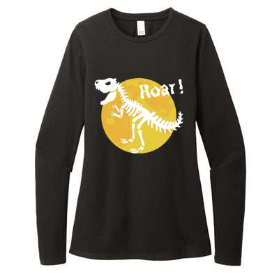 Roar! Halloween Dinosaur Skeleton Full Moon TRex Dino Gift Womens CVC Long Sleeve Shirt