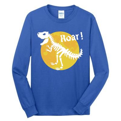 Roar! Halloween Dinosaur Skeleton Full Moon TRex Dino Gift Tall Long Sleeve T-Shirt