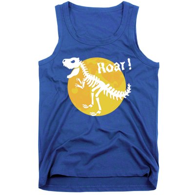 Roar! Halloween Dinosaur Skeleton Full Moon TRex Dino Gift Tank Top