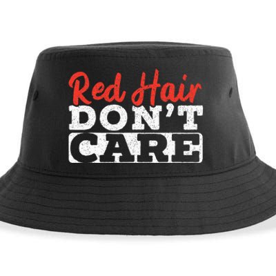 Red Hair Don't Care Funny Ginger Redhead Irish Freckles Sustainable Bucket Hat