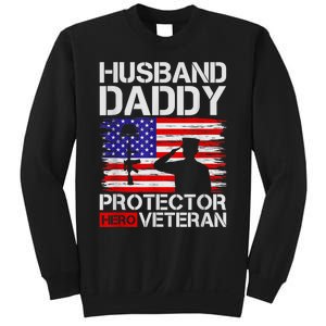 Retro Husband Daddy Protector Hero Veteran Happy Fathers Day Sweatshirt