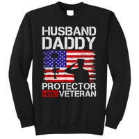 Retro Husband Daddy Protector Hero Veteran Happy Fathers Day Sweatshirt