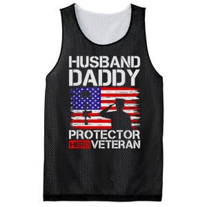 Retro Husband Daddy Protector Hero Veteran Happy Fathers Day Mesh Reversible Basketball Jersey Tank