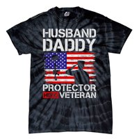 Retro Husband Daddy Protector Hero Veteran Happy Fathers Day Tie-Dye T-Shirt