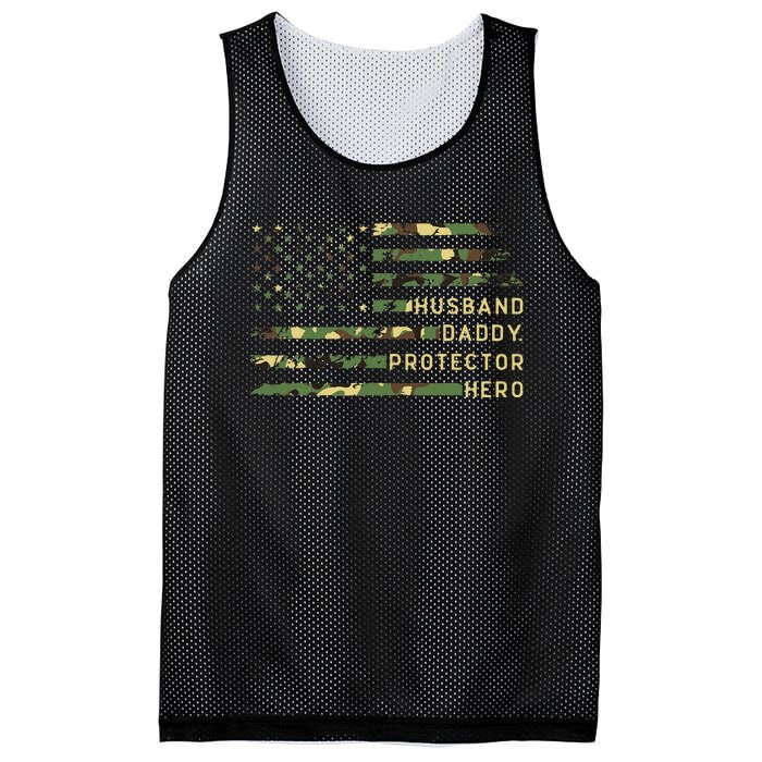 Retro husband daddy protector hero fathers day for dad Mesh Reversible Basketball Jersey Tank