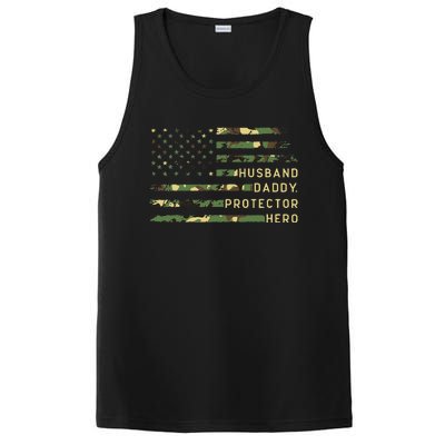 Retro husband daddy protector hero fathers day for dad PosiCharge Competitor Tank