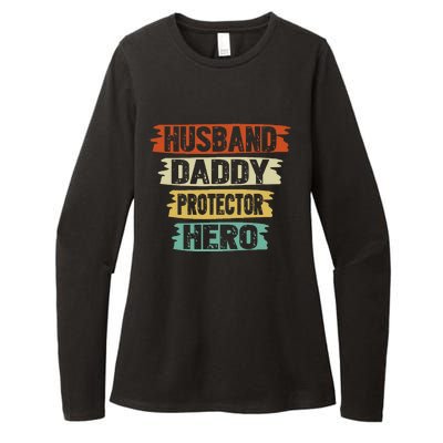 retro husband daddy protector hero fathers day for dad Womens CVC Long Sleeve Shirt