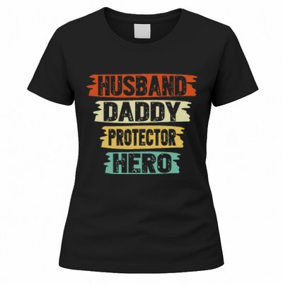 retro husband daddy protector hero fathers day for dad Women's T-Shirt