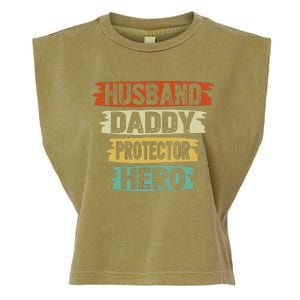 retro husband daddy protector hero fathers day for dad Garment-Dyed Women's Muscle Tee