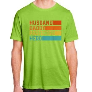 Retro Husband Daddy Protector Hero Fathers Day For Dad Adult ChromaSoft Performance T-Shirt