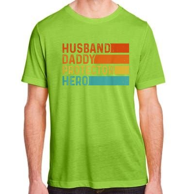 Retro Husband Daddy Protector Hero Fathers Day For Dad Adult ChromaSoft Performance T-Shirt