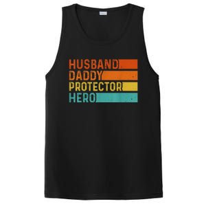 Retro Husband Daddy Protector Hero Fathers Day For Dad PosiCharge Competitor Tank