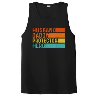 Retro Husband Daddy Protector Hero Fathers Day For Dad PosiCharge Competitor Tank