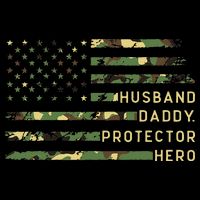 Retro Husband Daddy Protector Hero Fathers Day For Dad Flexfit Unipanel Trucker Cap