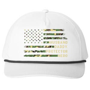 Retro Husband Daddy Protector Hero Fathers Day For Dad Snapback Five-Panel Rope Hat