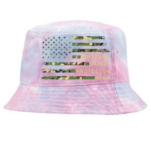 Retro Husband Daddy Protector Hero Fathers Day For Dad Tie-Dyed Bucket Hat