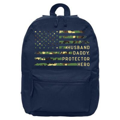 Retro Husband Daddy Protector Hero Fathers Day For Dad 16 in Basic Backpack