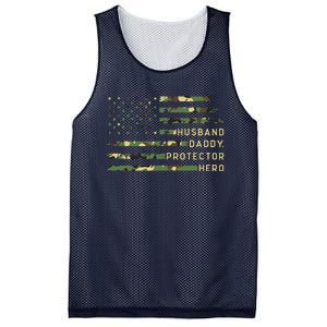 Retro Husband Daddy Protector Hero Fathers Day For Dad Mesh Reversible Basketball Jersey Tank