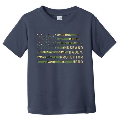 Retro Husband Daddy Protector Hero Fathers Day For Dad Toddler T-Shirt