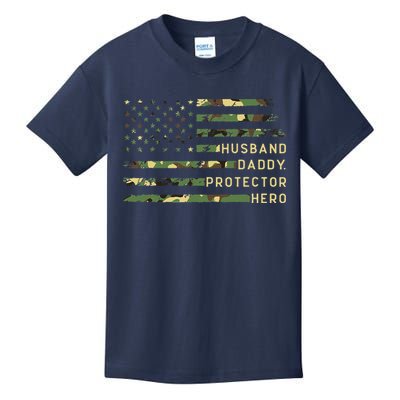 Retro Husband Daddy Protector Hero Fathers Day For Dad Kids T-Shirt