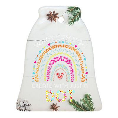 Rainbow Happy Dot Day September 15 What You Can Ceramic Bell Ornament