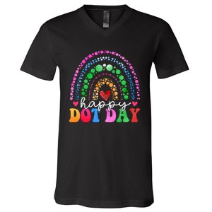 Rainbow Happy Dot Day 2024 15th September V-Neck T-Shirt