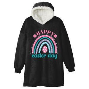 Rainbow Happy Easter Day Funny Bunny Easter Day Hooded Wearable Blanket