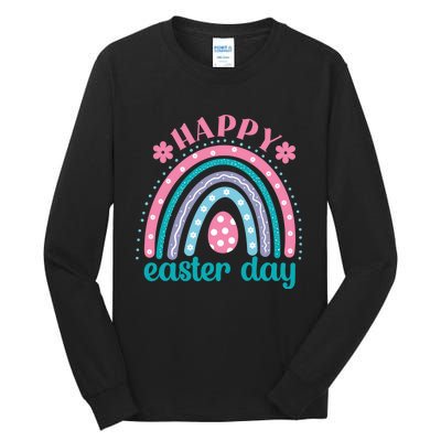 Rainbow Happy Easter Day Funny Bunny Easter Day Tall Long Sleeve T-Shirt