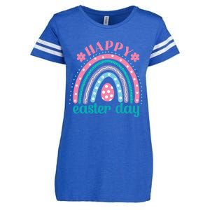 Rainbow Happy Easter Day Funny Bunny Easter Day Enza Ladies Jersey Football T-Shirt