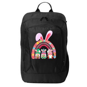 Rainbow Happy Easter Day Cute Gnome Easter Bunny City Backpack