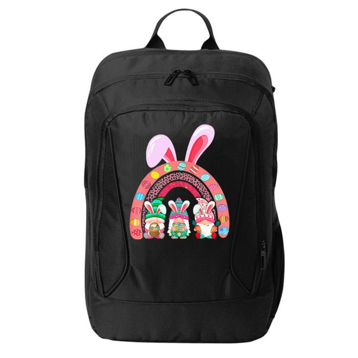 Rainbow Happy Easter Day Cute Gnome Easter Bunny City Backpack