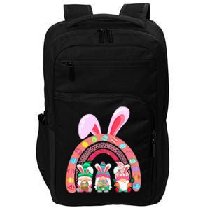 Rainbow Happy Easter Day Cute Gnome Easter Bunny Impact Tech Backpack