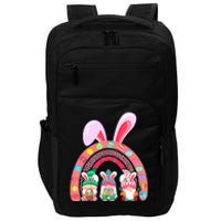 Rainbow Happy Easter Day Cute Gnome Easter Bunny Impact Tech Backpack