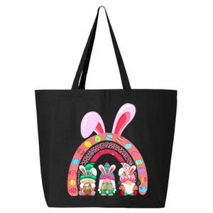 Rainbow Happy Easter Day Cute Gnome Easter Bunny 25L Jumbo Tote