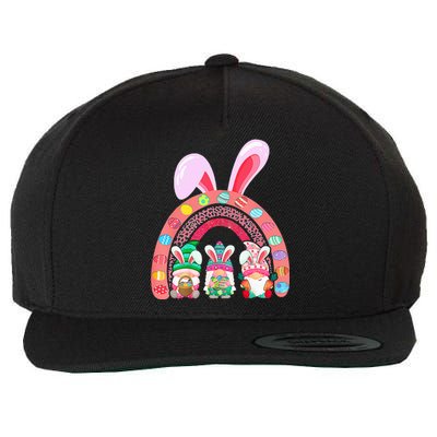 Rainbow Happy Easter Day Cute Gnome Easter Bunny Wool Snapback Cap