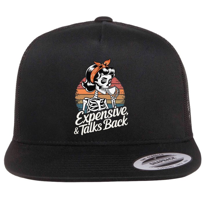 Retro Halloween Expensive Difficult And Talks Back Flat Bill Trucker Hat