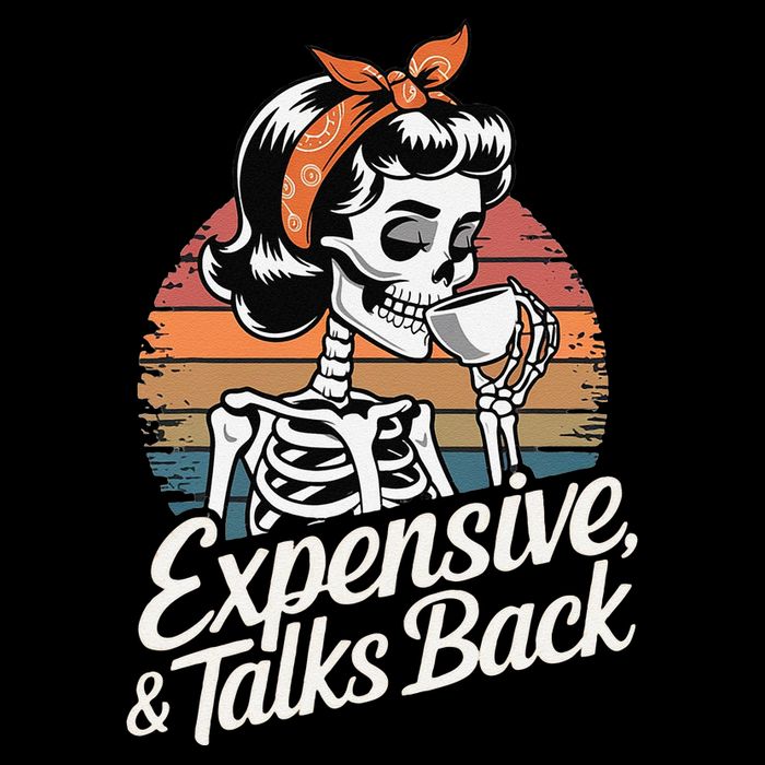 Retro Halloween Expensive Difficult And Talks Back Flat Bill Trucker Hat