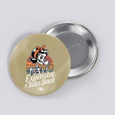 Retro Halloween Expensive Difficult And Talks Back Button