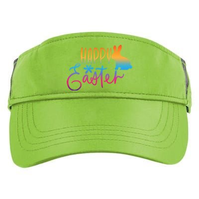 Rainbow Happy Easter Bunny Adult Drive Performance Visor