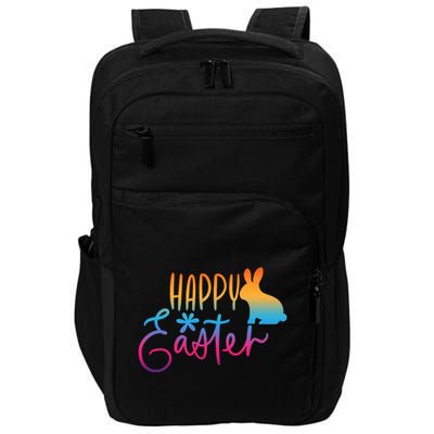 Rainbow Happy Easter Bunny Impact Tech Backpack