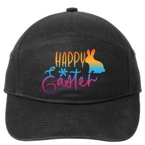 Rainbow Happy Easter Bunny 7-Panel Snapback Hat