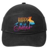 Rainbow Happy Easter Bunny 7-Panel Snapback Hat