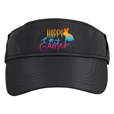 Rainbow Happy Easter Bunny Adult Drive Performance Visor