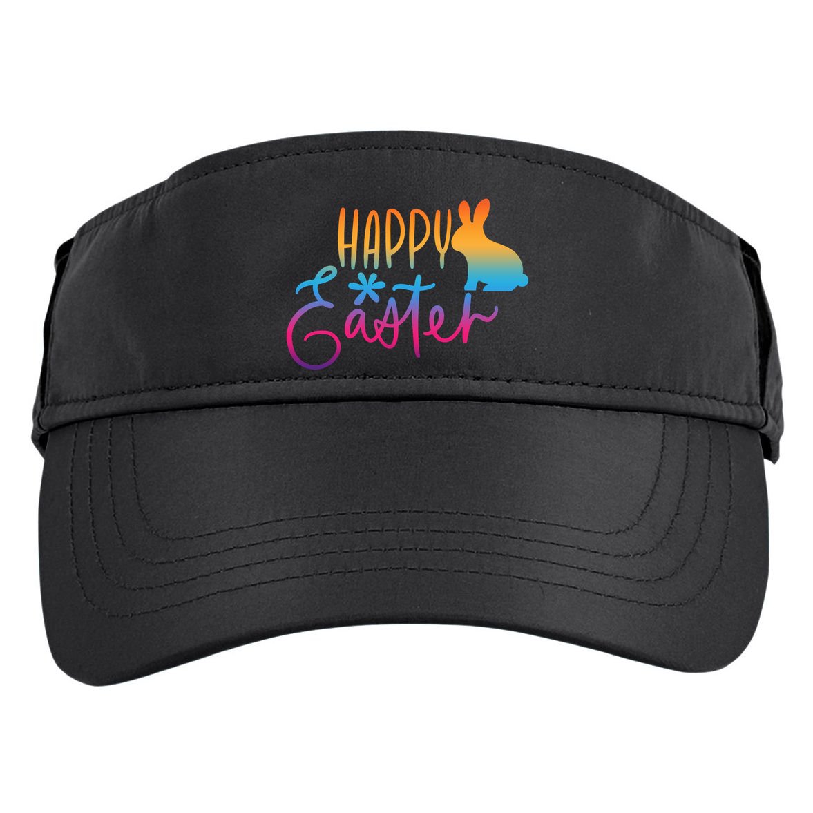 Rainbow Happy Easter Bunny Adult Drive Performance Visor