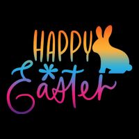 Rainbow Happy Easter Bunny Bucket Hat